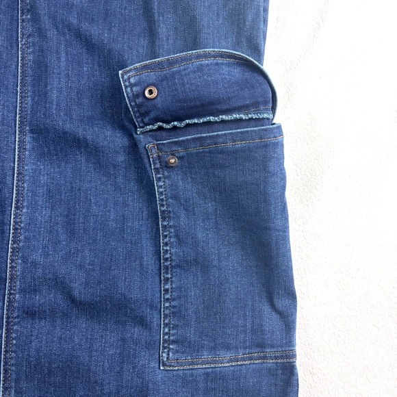 NWT Democracy 90’s Dark Denim Powermesh Cargo Stretch Support Midi Skirt (16) - Picture 9 of 14